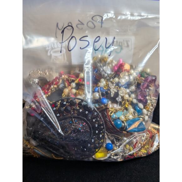 Jewelry Lot Posey Repurpose Bag 4 Plus Lbs Beads/Craft/Repurpose Pieces - Picture 2 of 8